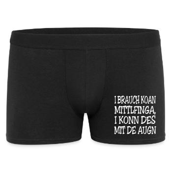 I brauch koan Mittlfinga - Männer Boxer Shorts - Schwarz - Vorne