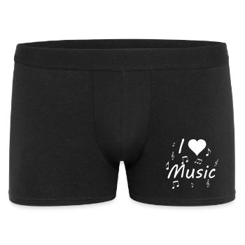 I love Musik - Männer Boxer Shorts - Schwarz - Vorne