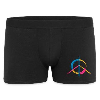 A colorful peace symbol as a graffito - Men's Boxer Shorts - black - Front