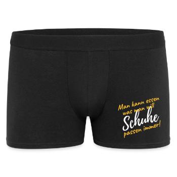 Schuhe kaufen passen immer lustiger Spruch Diät - Männer Boxer Shorts - Schwarz - Vorne