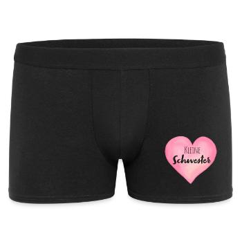 Kleine Schwester Herz - Männer Boxer Shorts - Schwarz - Vorne