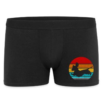 Retro Vinatge Dackel - Männer Boxer Shorts - Schwarz - Vorne