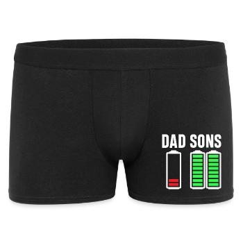 Dad Sons Battery Bar Graphic - Men's Boxer Shorts - black - Front