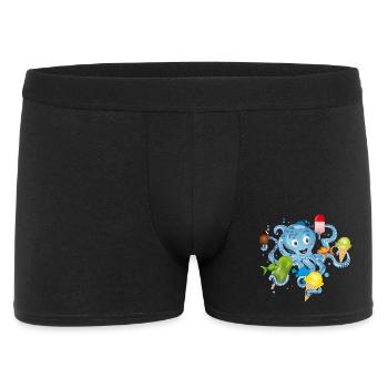 cool octopus with lots of ice cream under water - Men's Boxer Shorts - black - Front