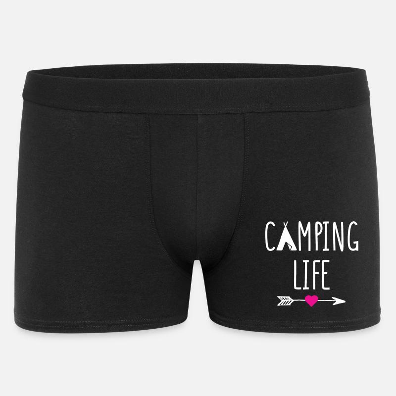 Campingleben - Männer Boxer Shorts - Schwarz