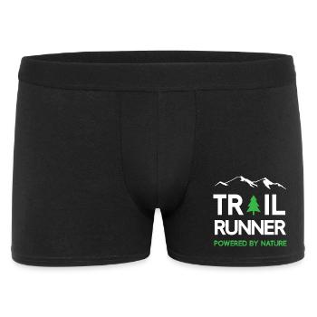 Trail Runner - Powered by Nature - Männer Boxer Shorts - Schwarz - Vorne