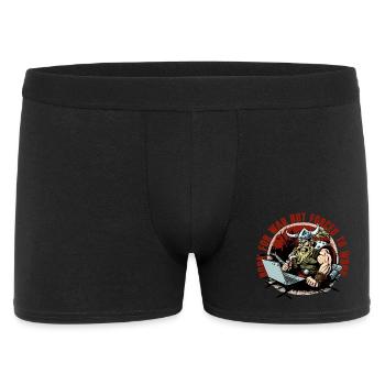 Wikinger-Admin mit Schriftzug - Männer Boxer Shorts - Schwarz - Vorne