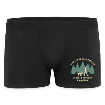 Herrchen Hund Gassi gehen Therapie Hundebesitzer - Männer Boxer Shorts - Schwarz - Vorne