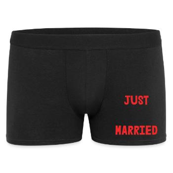 ICH HABE GERADE GEHEIRATET. Junggesellinnenabschied. VALENTINSTAG. PAAR. LIEBE - Männer Boxer Shorts - Schwarz - Vorne
