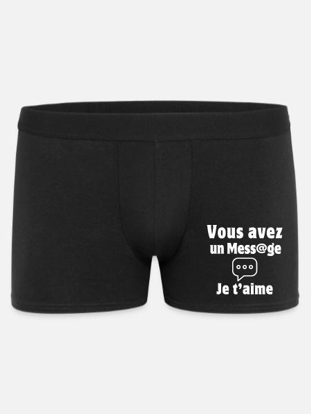 message, SMS, je t'aime, Saint-Valentin - Boxer Homme - noir