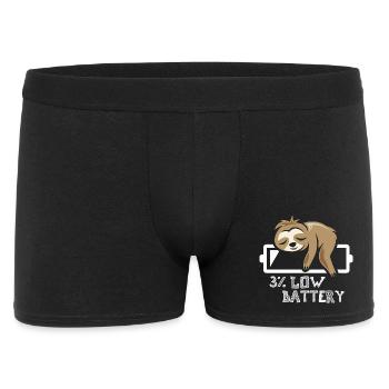 paresseux batterie vide drôles animaux bande dessinée dessin animé - Boxer Homme - noir - Devant