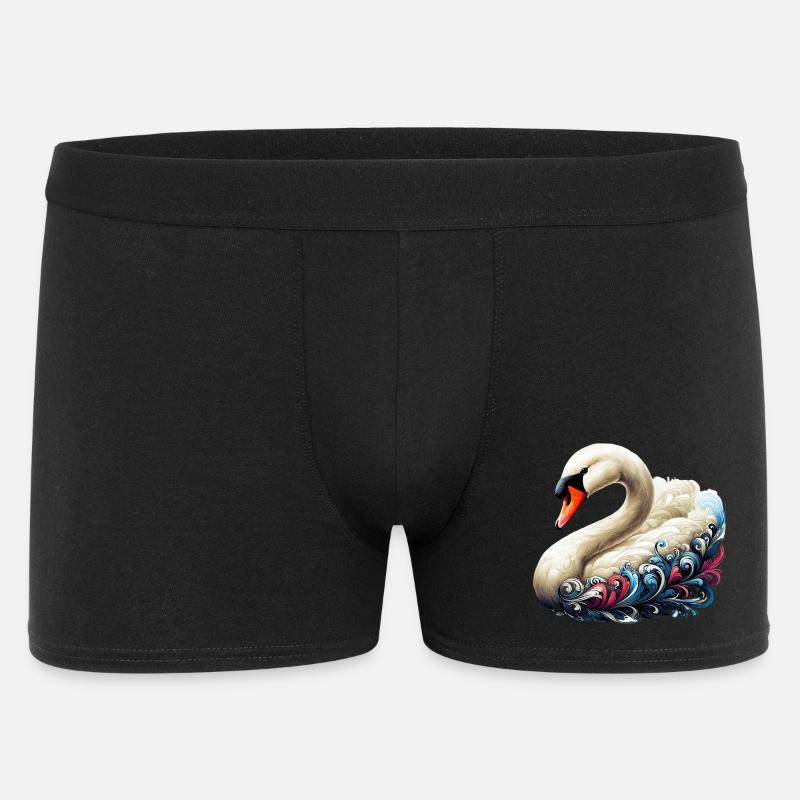 Schwan - Männer Boxer Shorts - Schwarz