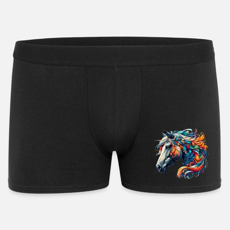 Pferd - Männer Boxer Shorts - Schwarz