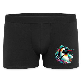 Pinguin - Männer Boxer Shorts - Schwarz - Vorne