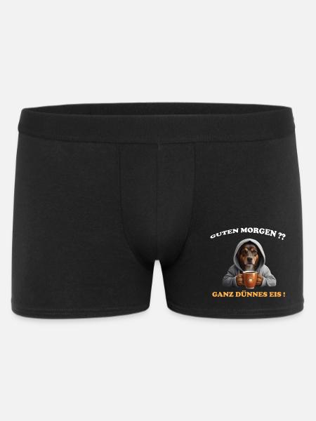 Guten Morgen?? Ganz Dünnes Eis! - Männer Boxer Shorts - Schwarz