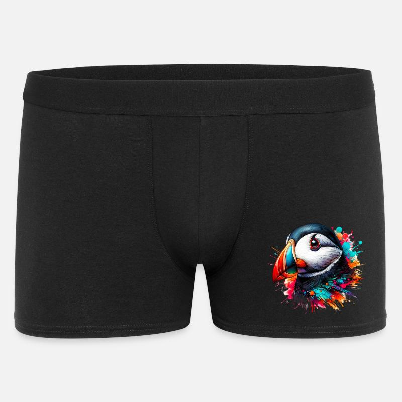Papageitaucher - Männer Boxer Shorts - Schwarz