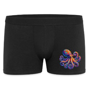 Krake - Männer Boxer Shorts - Schwarz - Vorne
