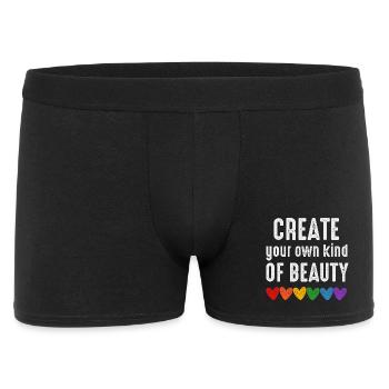 Erschaffe deine eigene Art von Schönheit, LGBTQIA-Zitat - Männer Boxer Shorts - Schwarz - Vorne
