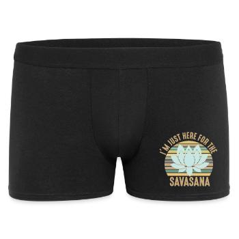 I'm Just Here For The Savasana Cool Yoga Retro - Männer Boxer Shorts - Schwarz - Vorne
