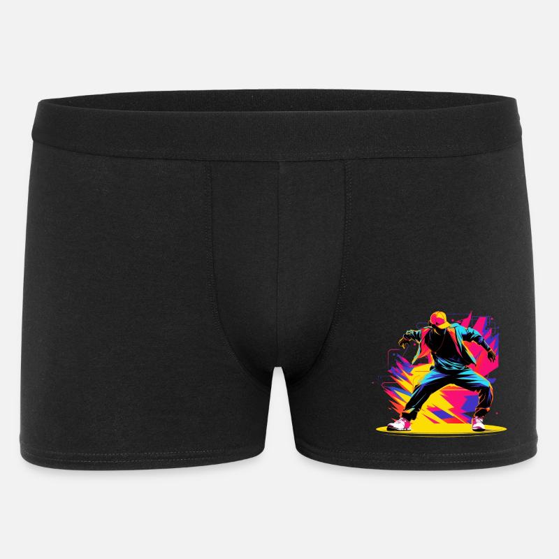 90er Farben Breakdancer - Männer Boxer Shorts - Schwarz