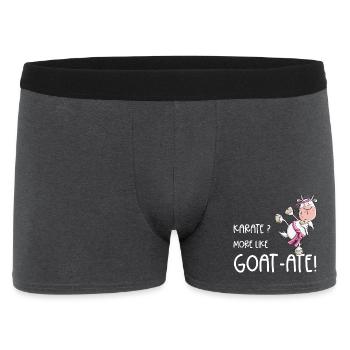 Karate Ziege Kampfsport Spruch - Männer Boxer Shorts - Anthrazit - Vorne