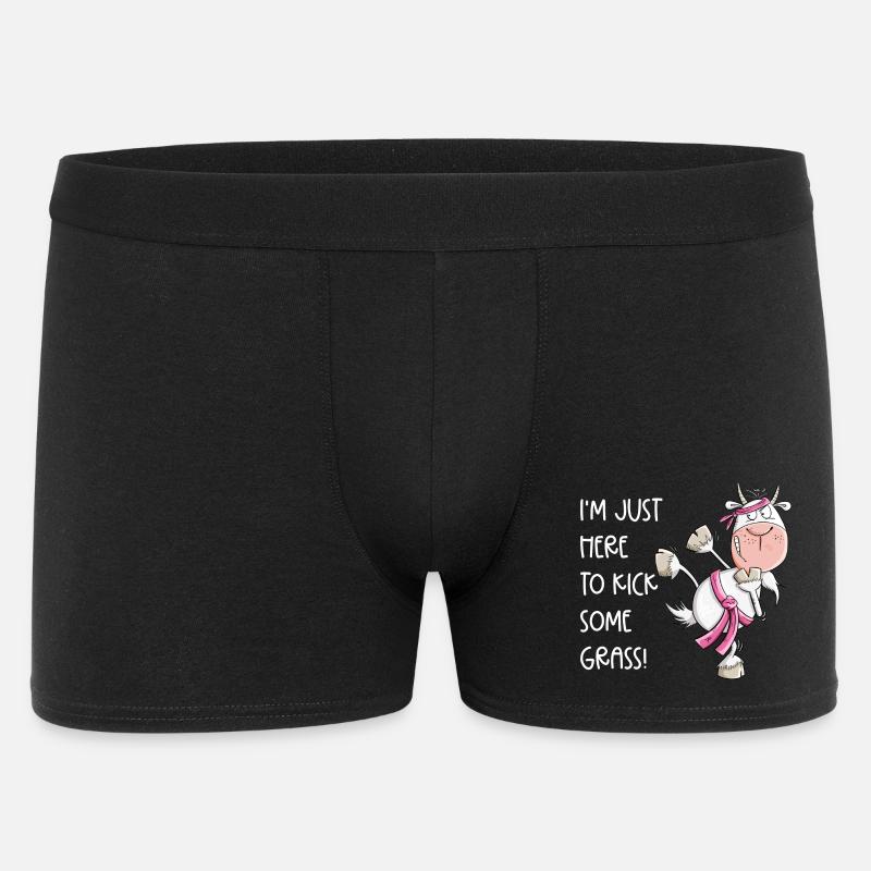 Karate Ziege Kampfsport Spruch - Männer Boxer Shorts - Schwarz