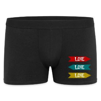 WEIHNACHTEN. FROHE WEIHNACHTEN. FROHE WEIHNACHTEN. WEIHNACHTSMANN - Männer Boxer Shorts - Schwarz - Vorne