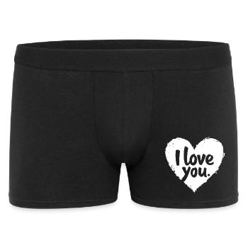I Love You, White - Men's Boxer Shorts - black - Front