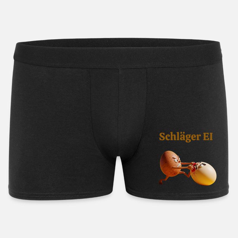 Schläger Ei – Lustiger Eierkampf - Männer Boxer Shorts - Schwarz