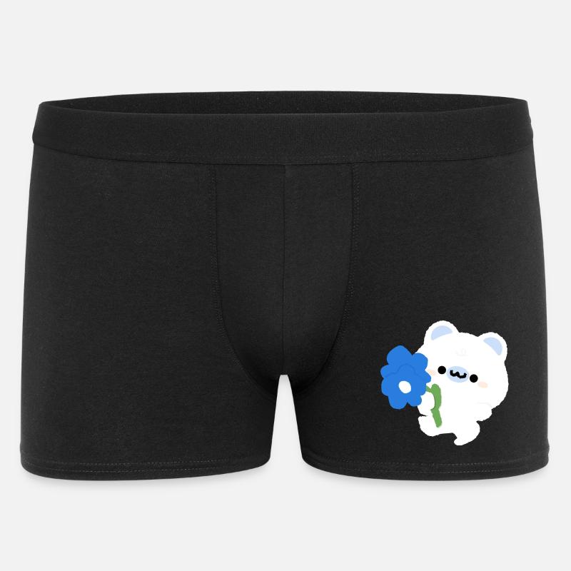 Romantischer Eisbär - Männer Boxer Shorts - Schwarz