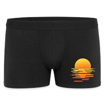 Coucher de soleil rétro - Boxer Homme - noir - Devant