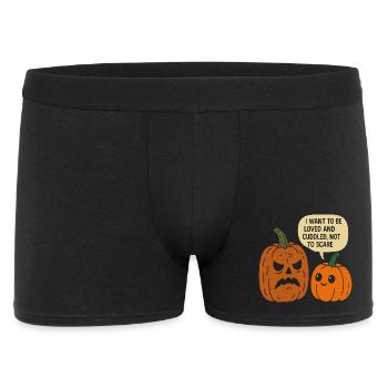 Duo de citrouilles d’Halloween câlins - Boxer Homme - noir - Devant