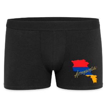 Karte von Armenien, Flagge Armeniens - Männer Boxer Shorts - Schwarz - Vorne