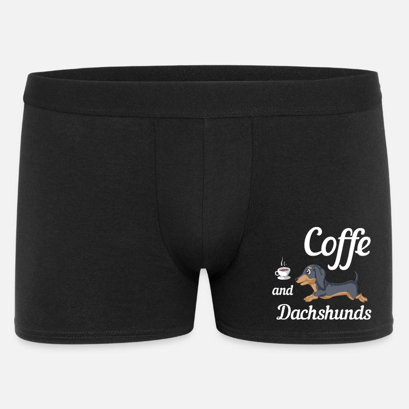 Kaffee Und Dackel T-Shirt - Männer Boxer Shorts - Schwarz