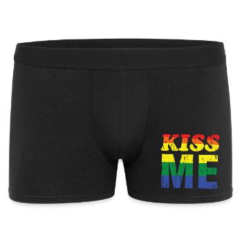 Kiss Me Rainbow Retro Font - Men's Boxer Shorts - black - Front