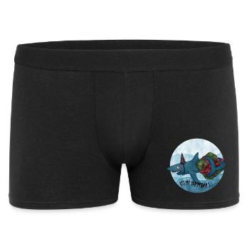 Birthday shark with gift - Men's Boxer Shorts - black - Front