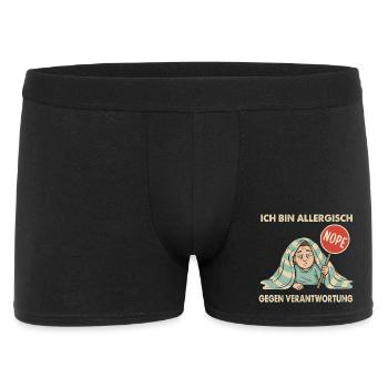Allergisch gegen Verantwortung - Männer Boxer Shorts - Schwarz - Vorne