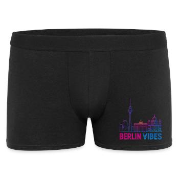 Berlin Vibes Neon Skyline Silhouette City - Men's Boxer Shorts - black - Front