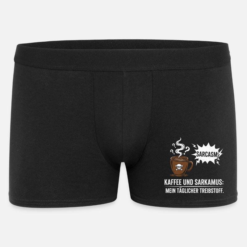 Kaffee und Sarkasmus Treibstoff - Männer Boxer Shorts - Schwarz
