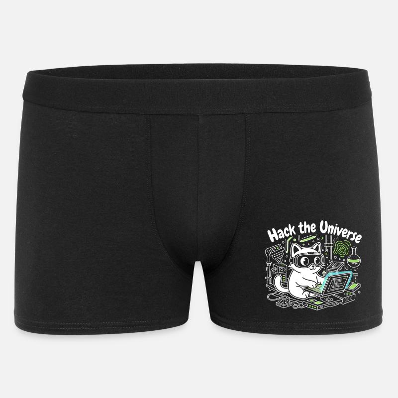 KatzHacker Universum Knacken - Männer Boxer Shorts - Schwarz