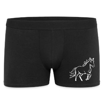 Pferde T-shirt Geschenk Reiter  - Männer Boxer Shorts - Schwarz - Vorne