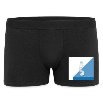 Milch am Limit – Lustiger Flaschenmoment - Männer Boxer Shorts - Schwarz - Vorne