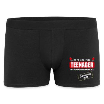 Jugendweihe 2026 - Männer Boxer Shorts - Schwarz - Vorne