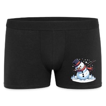 Dabbing Weihnachts Schneemann Dab Weihnachten - Männer Boxer Shorts - Schwarz - Vorne