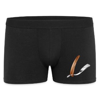 Classic Barber Straight Razor in Retro Style - Men's Boxer Shorts - black - Front
