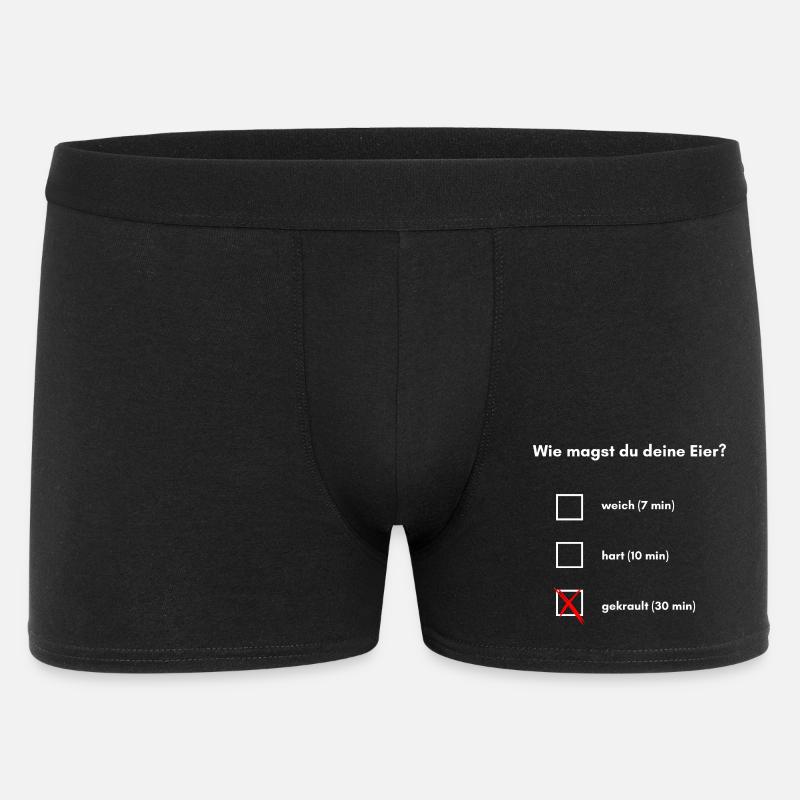 Wie magst du deine Eier? - Männer Boxer Shorts - Schwarz