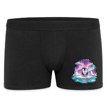 Pinguin auf Eis mit pinkem Drink - Men's Boxer Shorts - black - Front