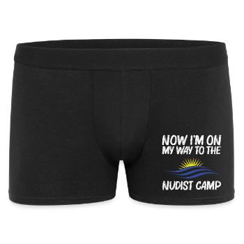 Naturist Freedom Lover Nudist Camp Nudism Lover - Männer Boxer Shorts - Schwarz - Vorne