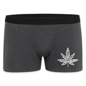 Hanfblatt_weiss - Men's Boxer Shorts - charcoal grey - Front