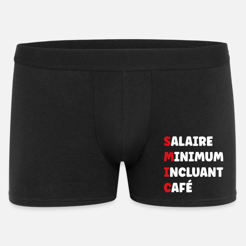 Mindestlohn einschließlich Kaffee SMIC - Männer Boxer Shorts - Schwarz